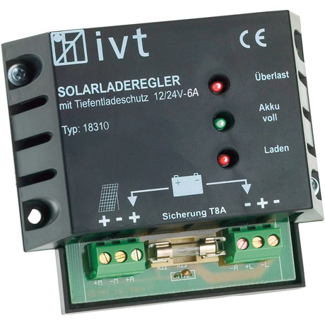  Shunt Solar-Laderegler 12 V/24 V, 6 A  mit Tiefentladeschutz 